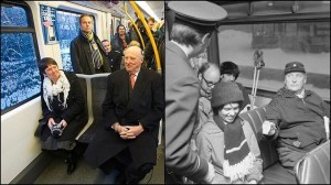 King Harald & King Olav in Oslo tram