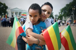 Ethiopian mother Serkalem Fasil with her child Nafkot